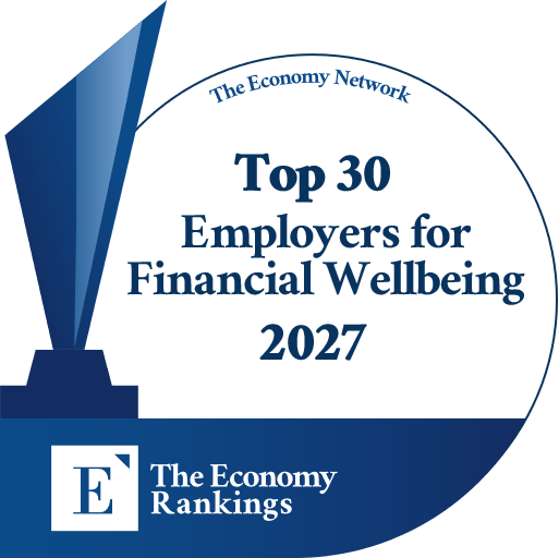 Top 30 Employers for Financial Wellbeing 2027 Trophy Badge