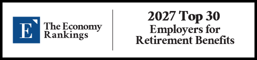 Top 30 Employers for Retirement Benefits 2027 Strip Badge