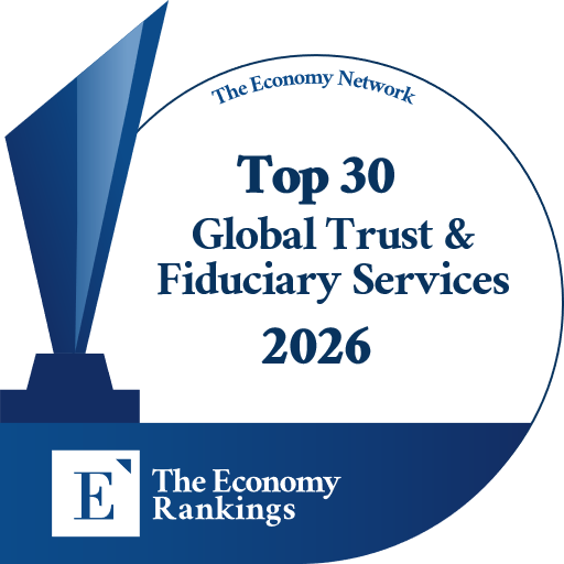 Top 30 Global Trust & Fiduciary Services 2026 Trophy Badge