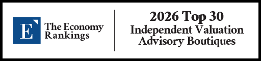 Top 30 Independent Valuation Advisory Boutiques 2026 Strip Badge