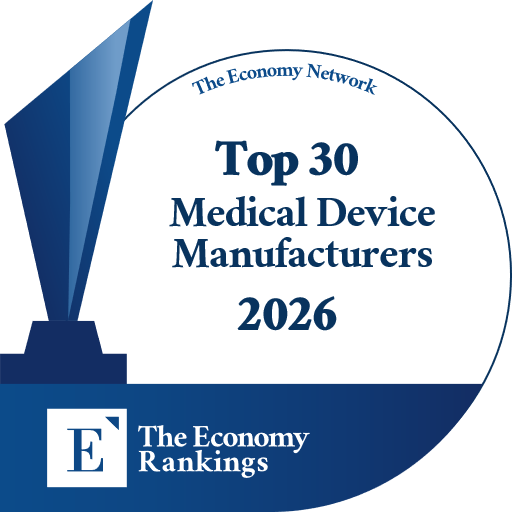 Top 30 Medical Device Manufacturers 2026 Trophy Badge