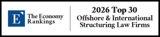 Top 30 Offshore & International Structuring Law Firms 2026 Strip Badge