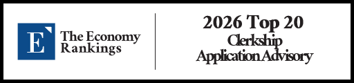 Top 20 Clerkship Application Advisory Rankings 2026 Strip Badge
