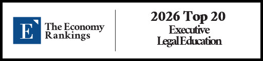 Top 20 Executive Legal Education Rankings 2026 Strip Badge