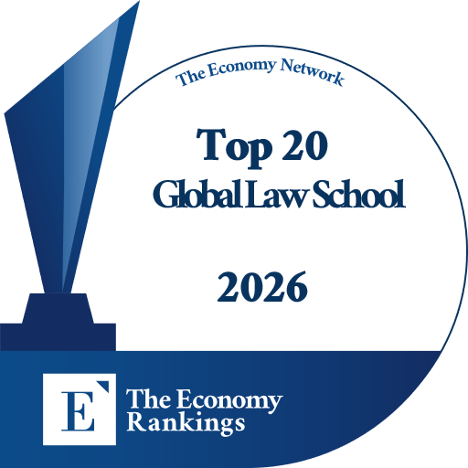 Top 20 Global Law School Rankings 2026 Trophy Badge