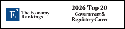 Top 20 Government & Regulatory Career Rankings 2026 Strip Badge