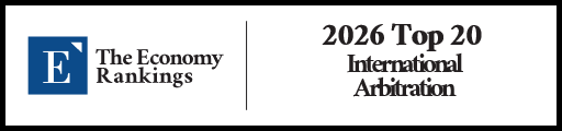 Top 20 International Arbitration Rankings 2026 Strip Badge