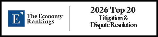 Top 20 Litigation & Dispute Resolution Rankings 2026 Strip Badge