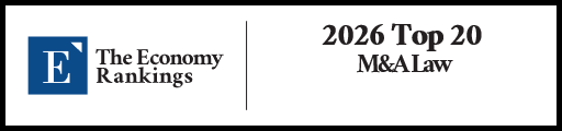 Top 20 M&A Law Rankings 2026 Strip Badge