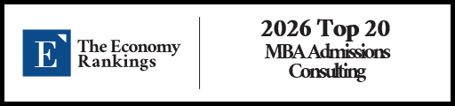 Top 20 MBA Admissions Consulting Rankings 2026 Strip Badge